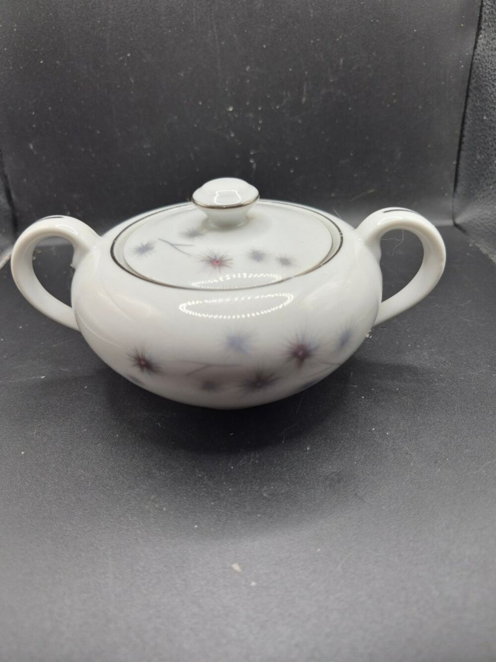 Creative Fine China Japan Sugar Bowl Lid 1014 Starburst Pattern Vintage